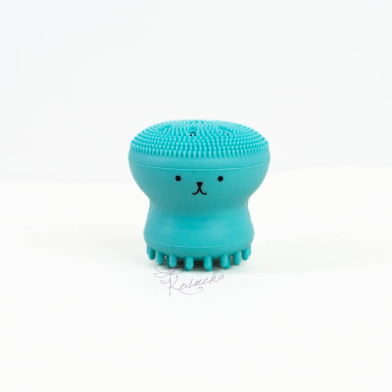 Brosse exfoliante Octopus bleu turquoise